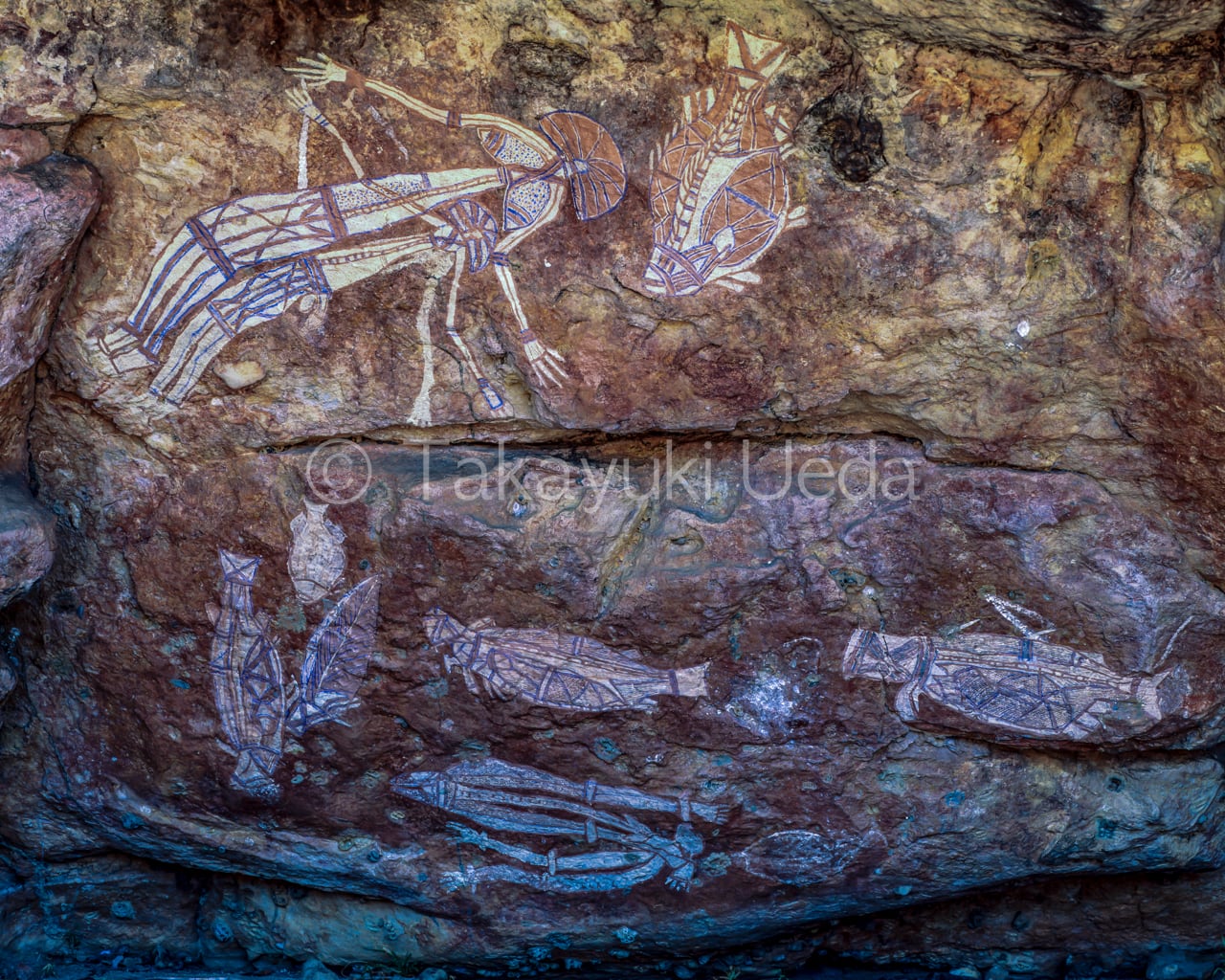 アボリジニアート カンガルー絵画　タペストリー フリーバッグ、ミニサイズ(アボリジニアート、カンガルーA) - ピヨ