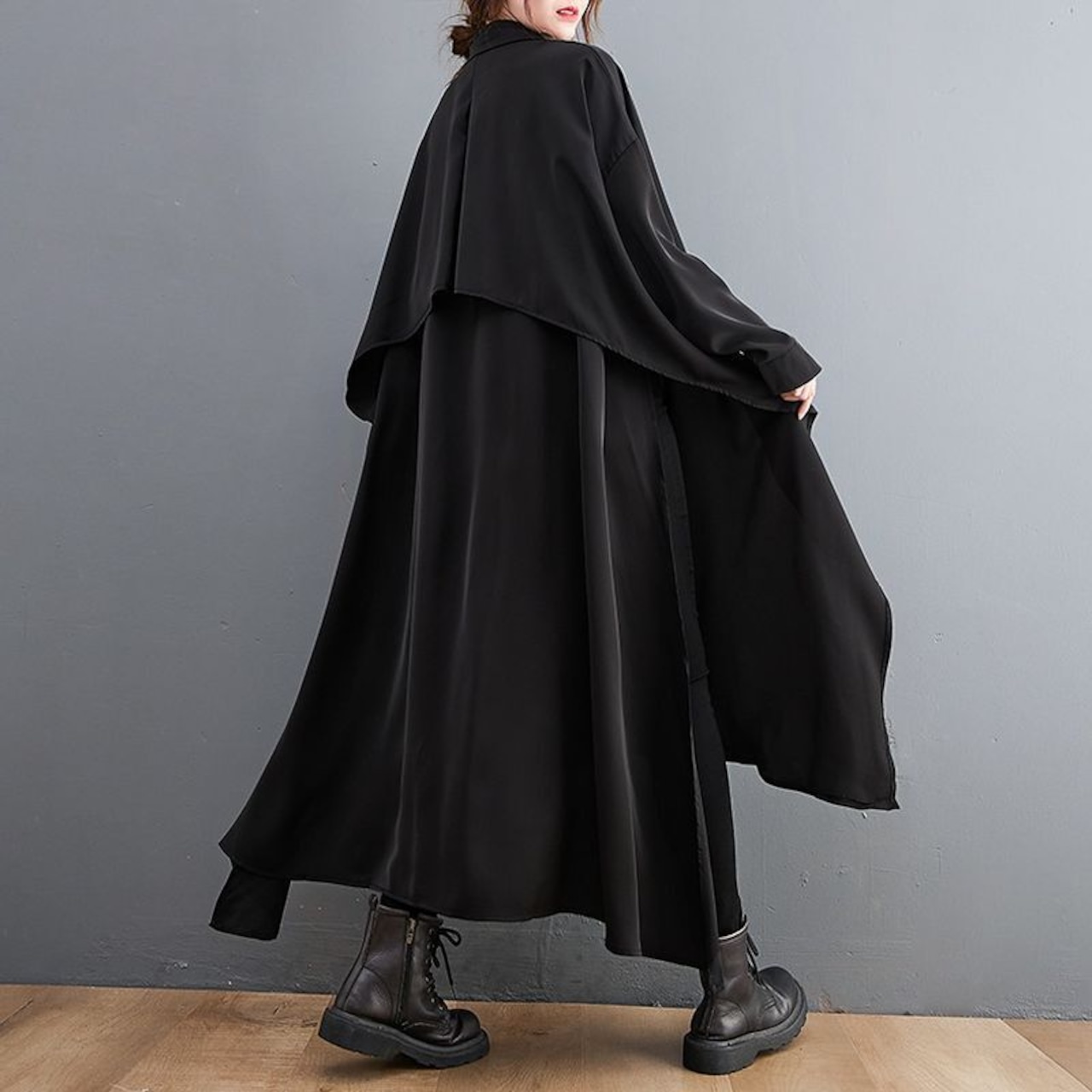 ケープ風デザイン シャツワンピース 00189