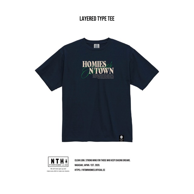 LAYERED TYPE TEE color Navy