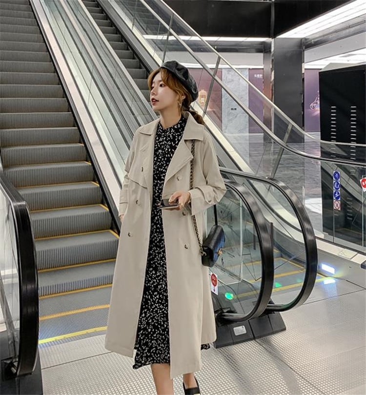 早い者勝ち デザインセンス オシャレ トレンチコート コート 気質 怠惰な風 気質 ラペル