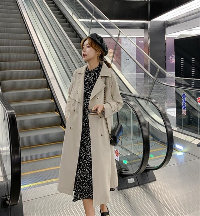 早い者勝ち デザインセンス オシャレ トレンチコート コート 気質 怠惰な風 気質 ラペル