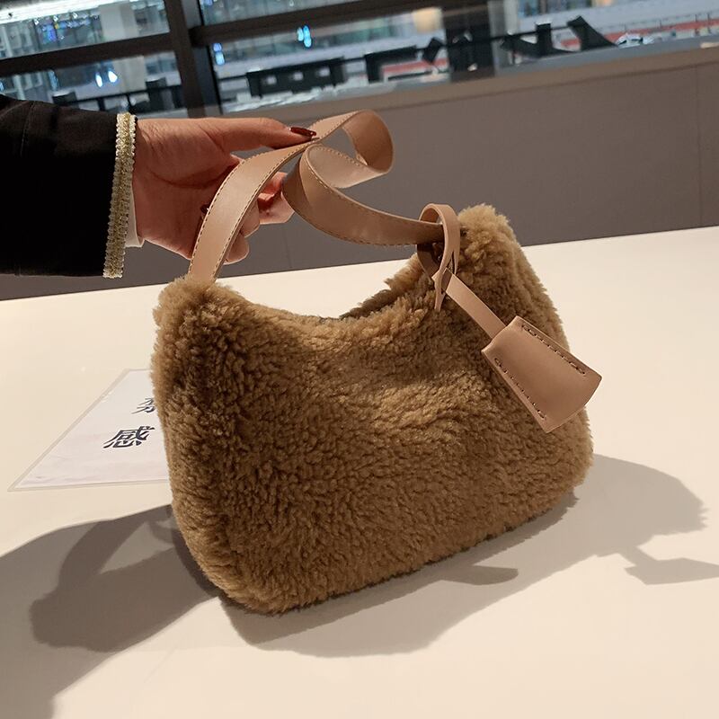 オータムウィンターファー 秋物 冬物 スクウェア ハンドバッグ 手作りハンドバック77106405105