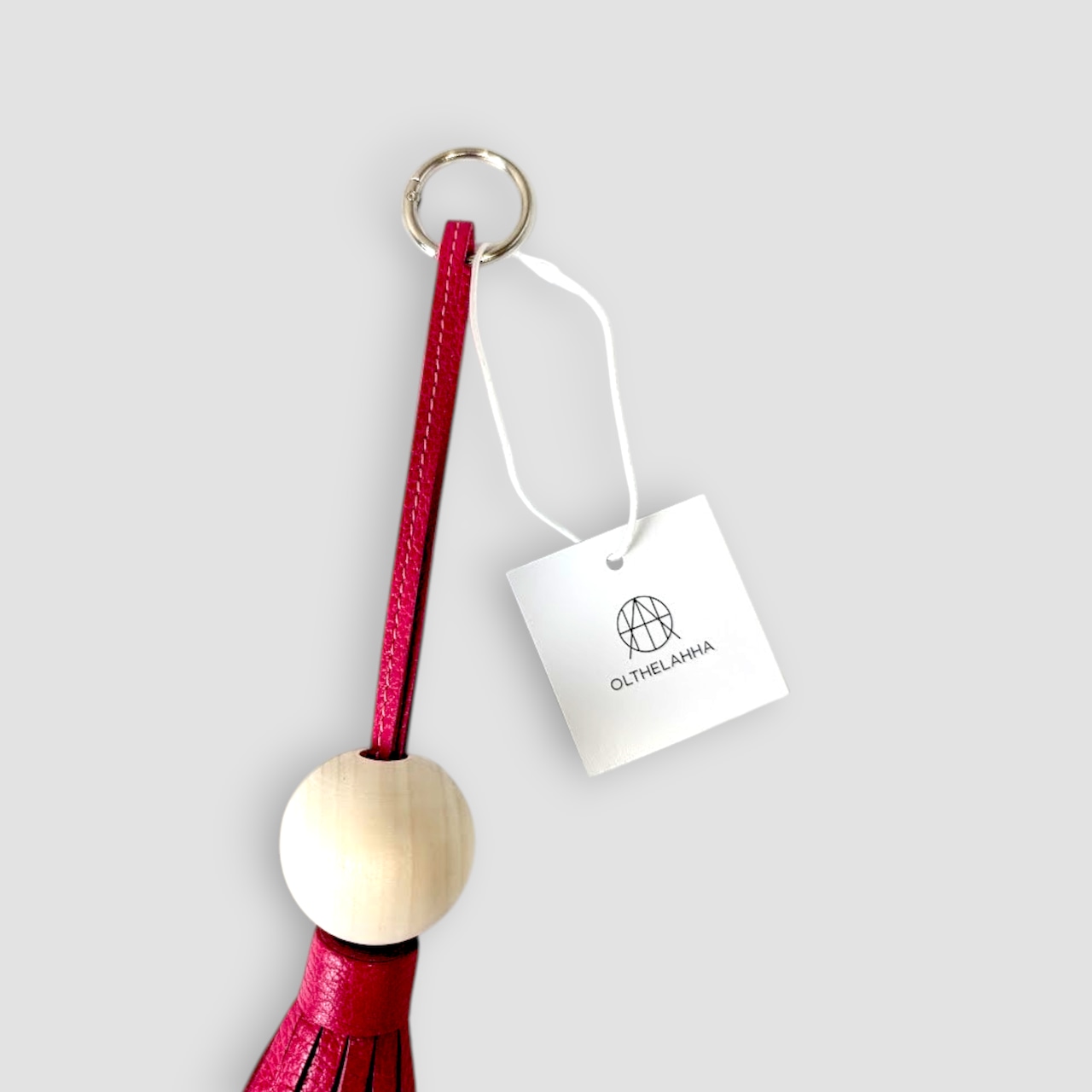Big Wood Ball Tassel Charm(VividPink)