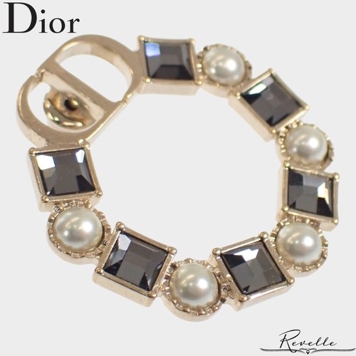 【Christian Dior】ディオール PETIT CD ピアス ゴールド ブラッククリスタル レディース【アクセサリー】