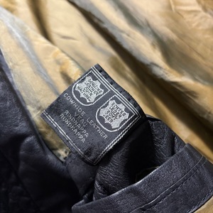 Germany vintage black leather flight jacket “navy rib”