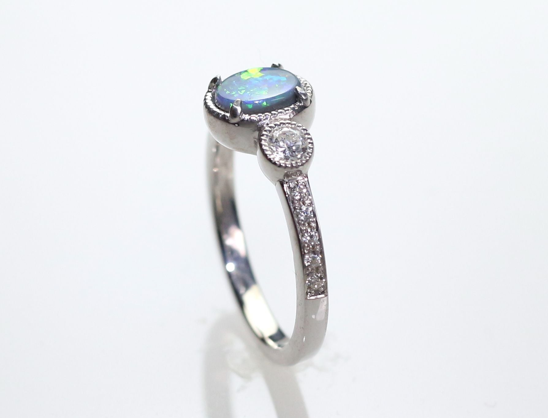 Pt900 ブラックオパールリング 0.664ct | Atelier Ozaki