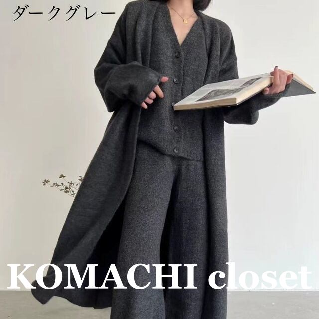 【送料無料】 パンツスーツセットアップ コート 長袖 ロング丈 トップス Vネック ストレートパンツ ハイウエスト ルーズ 上下セット 3点セット 韓国 レディース かわいい 可愛い 大人可愛い 大人女子 シンプル きれいめ カジュアル 大人 気品 上品 おしゃれ お洒落 こなれ感 抜け感 かっこいい きちんと 大人女子 クール モダン S M L XL グレー ベージュ ブラック 冬 オルチャン 20代 30代 40代 OL 通勤 デート 女子会 普段使い コーデ トレンド 楽チン