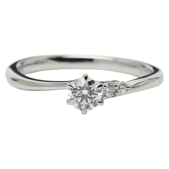 ラザール Pt950 プラチナ ダイヤ0.21ct ダイヤ0.03ct エンゲージリング トンプソン リング 指輪 レディース LAZARE 9号 【中古】