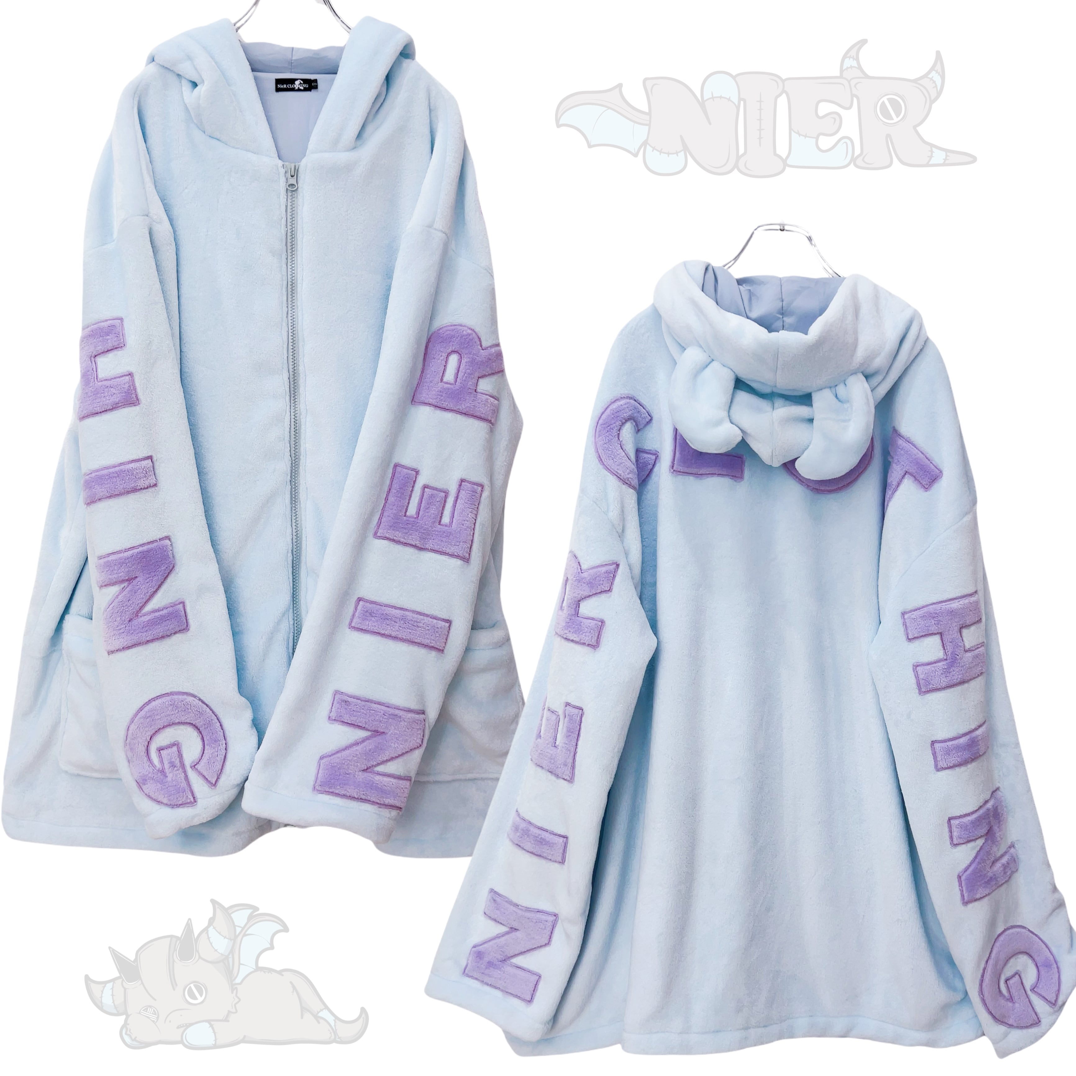 NieR ツノ付き超ふわもこPASTEL ZIP OUTER《ぐれまる》