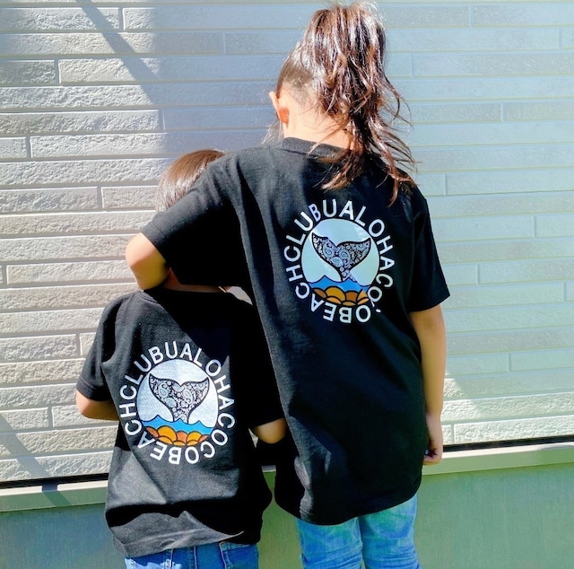 Whale tail fin tee【kids size】BLACK