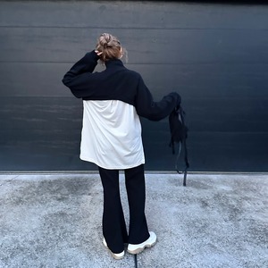 zipup fleece layer tops／black