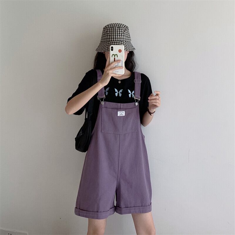 ソリッド カラーポケットワイドレッグオーバーオール レディースサマールーズカジュアルジャンプスーツ オールインワン 夏物 ワイドパンツ ソリッドカラー クレセントシティ49705548873