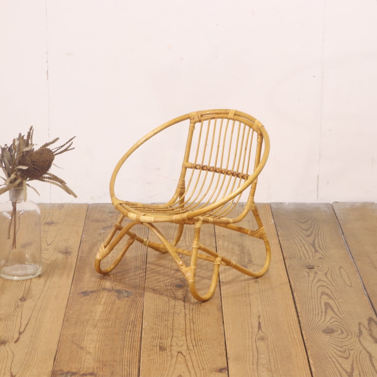 ラタン 籐家具 キッズチェア チャイルド用 子供 椅子 アーム ナチュラル ヴィンテージ/RBT17148