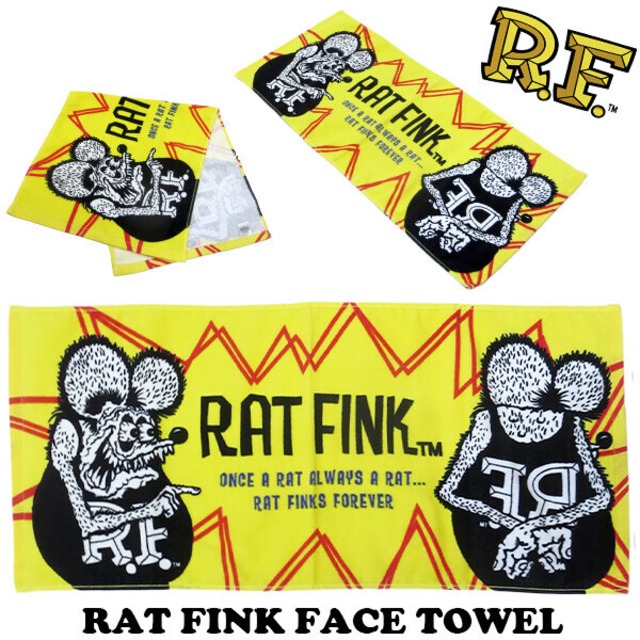 ラットフィンク フェイスタオル YE ・RAT FINK タオル アメリカン雑貨