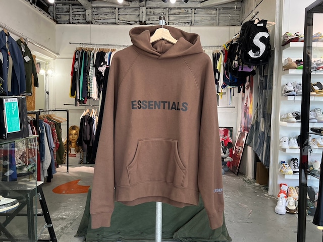 ESSENTIALS 3D SILICON PULLOVER HOODIE BROWN SMALL	 51495