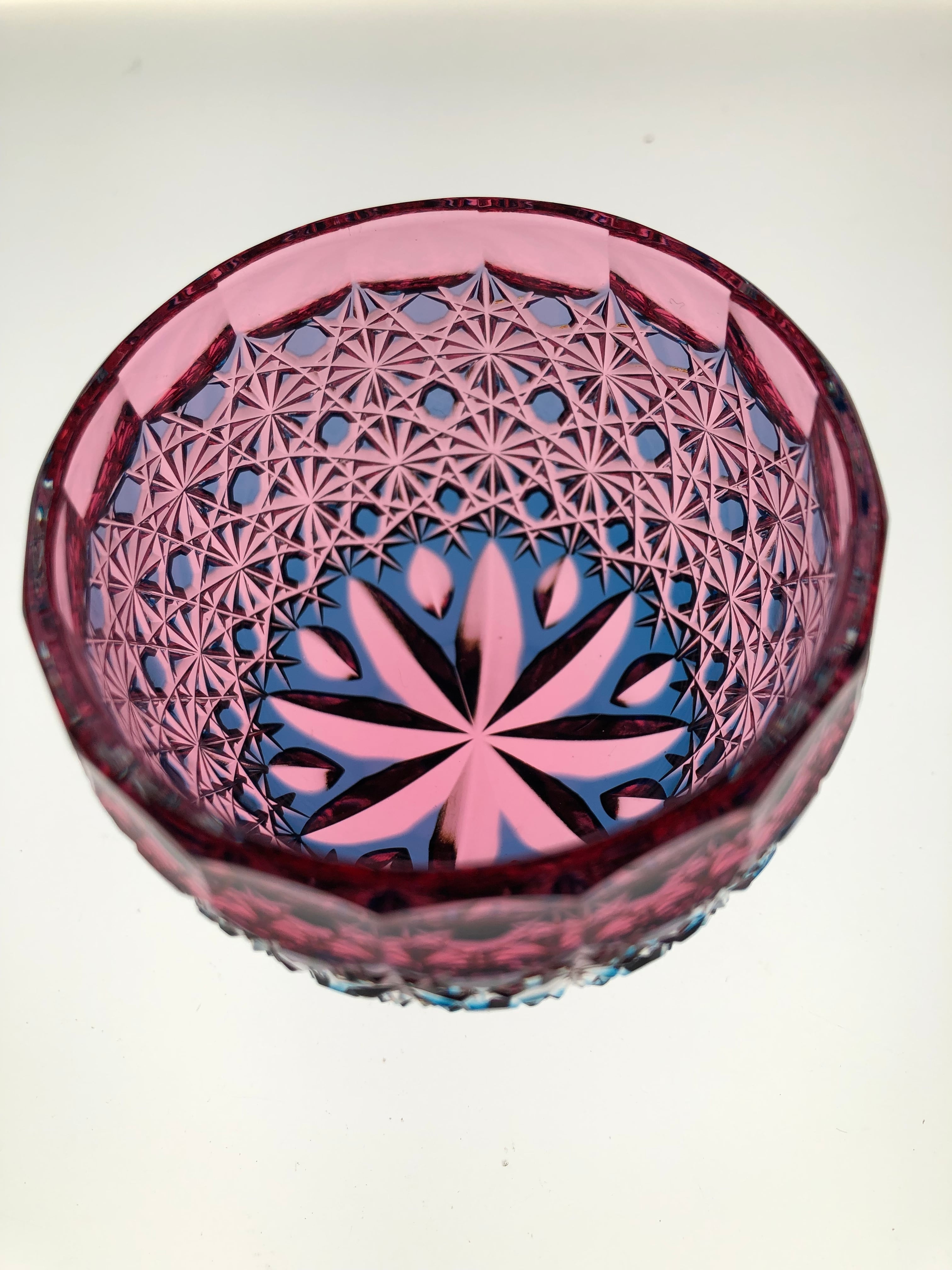 江戸切子 二色被せクリスタルガラス ぐい呑（蕾） | 江戸切子の製造