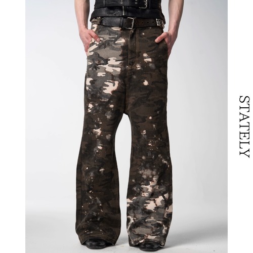 Distressed Camo Wide Pants_B86 画像