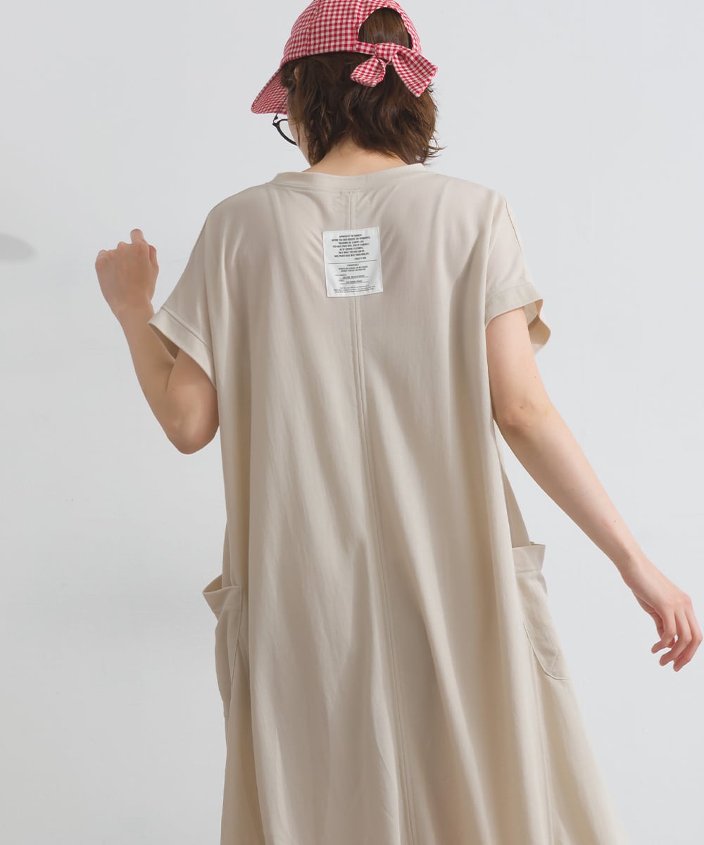 A261026 【接触冷感シリーズ】 ポケット付きフレアワンピース / Cool