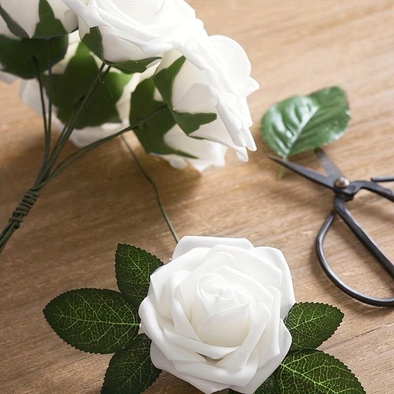 造花 薔薇 バラ ホワイト 白 25本セット おしゃれ かわいい インテリア