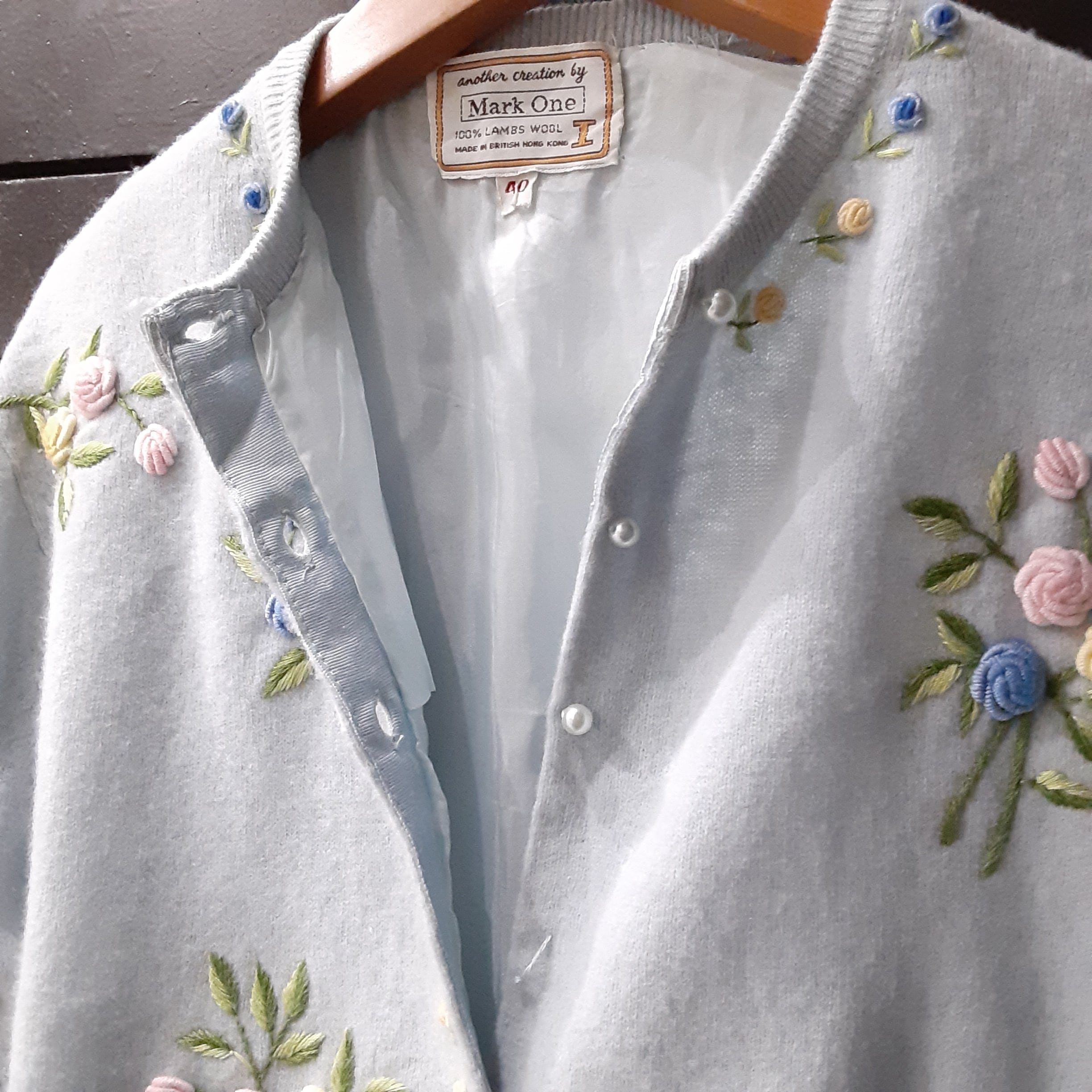 50~60's flower embroidery cardigan 50~60年代花立体刺繍 50~60's flower embroidery cardigan 50~60年代花立体刺繍