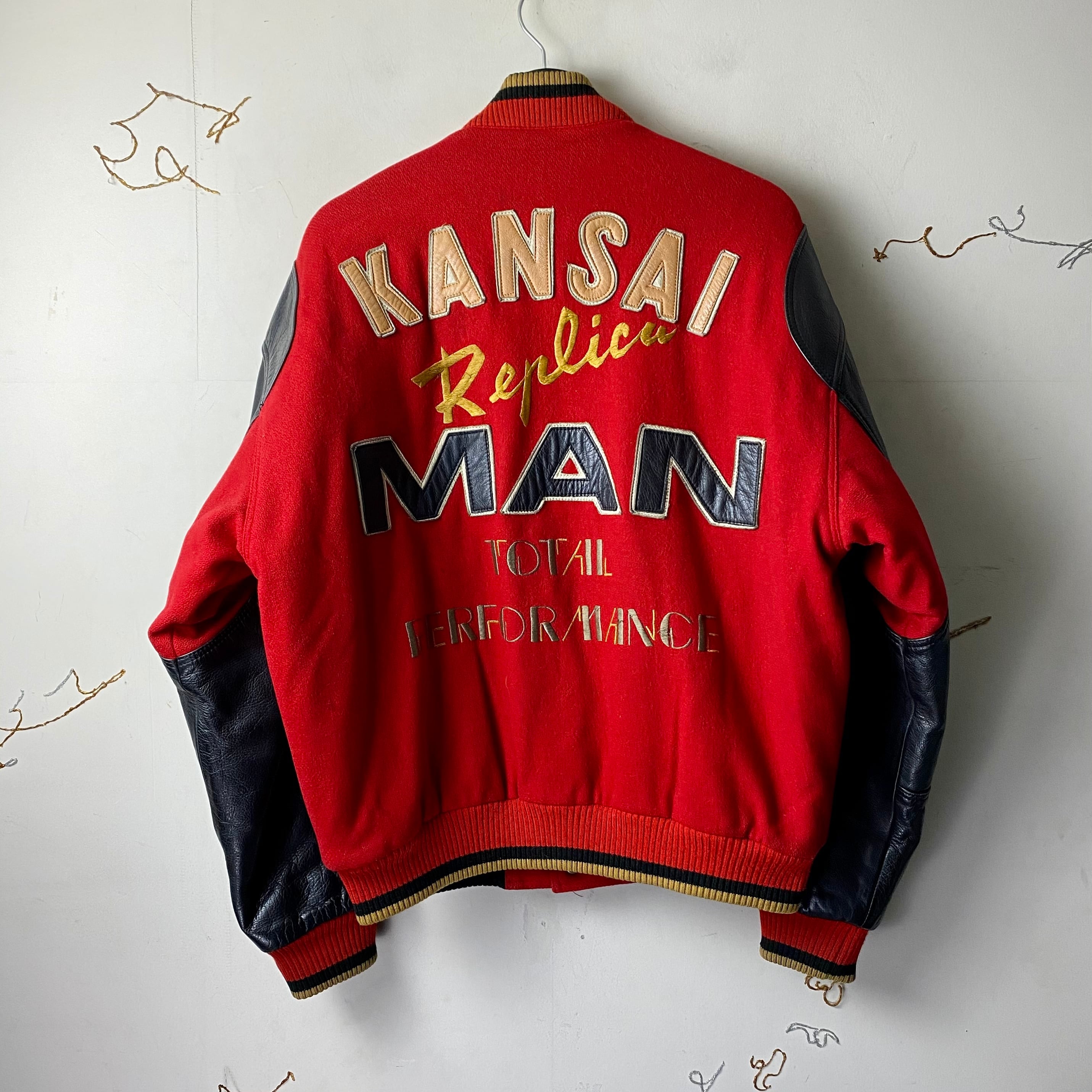 KANSAI MAN leather switching logo patched blouson | NOIR ONLINE