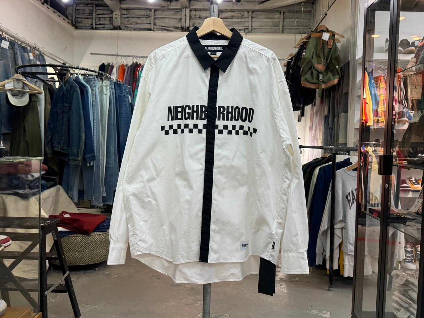 NEIGHBORHOOD TIE SHIRT LS WHITE XL 241AQNH-SHM09 89237 | BRAND 