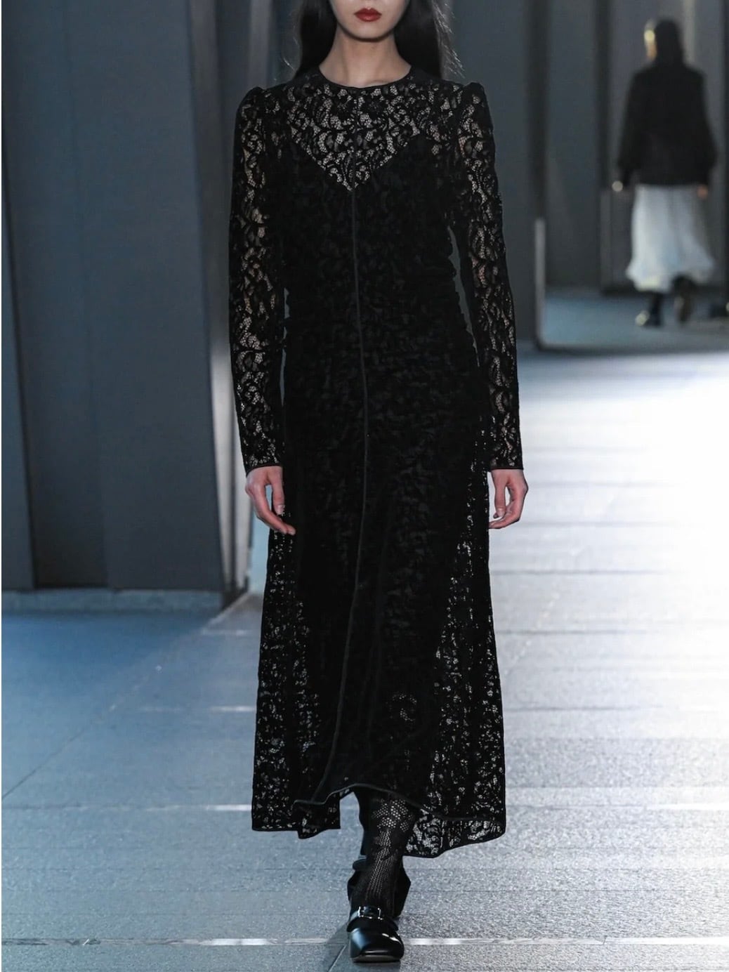 26AW | WOMEN】FETICO フェティコ / ドレス / FLOCKED LACE GATHERED