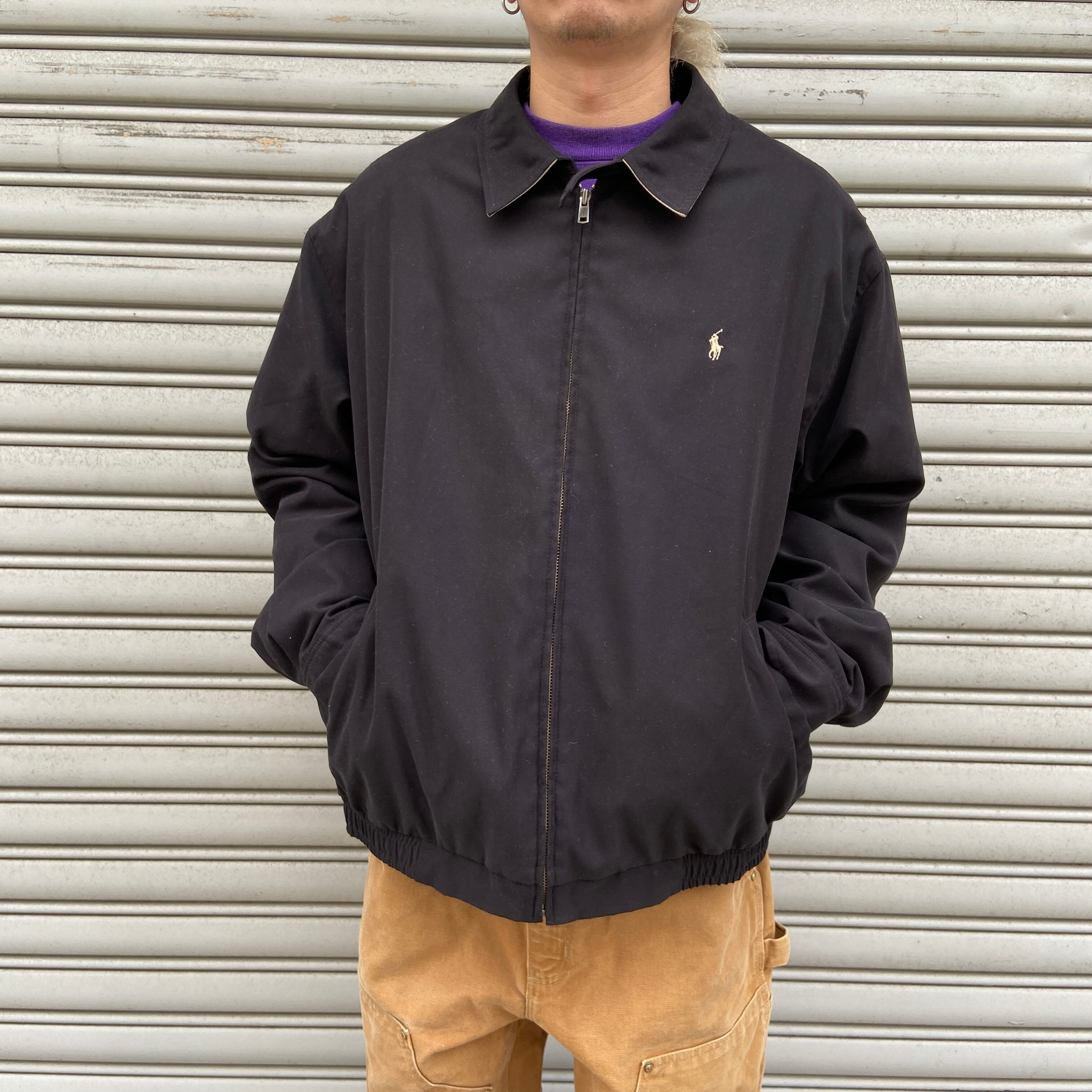 Polo Ralph Lauren のスイングトップハリントンジャケット黒・XL ラルフローレン スウィングトップ ハリントンジャケット ブルゾン