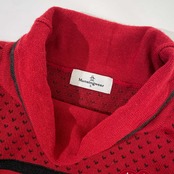 Munsingwear マンシング タートルネック デザイン ウールニット セーター ロング丈 L/レッド