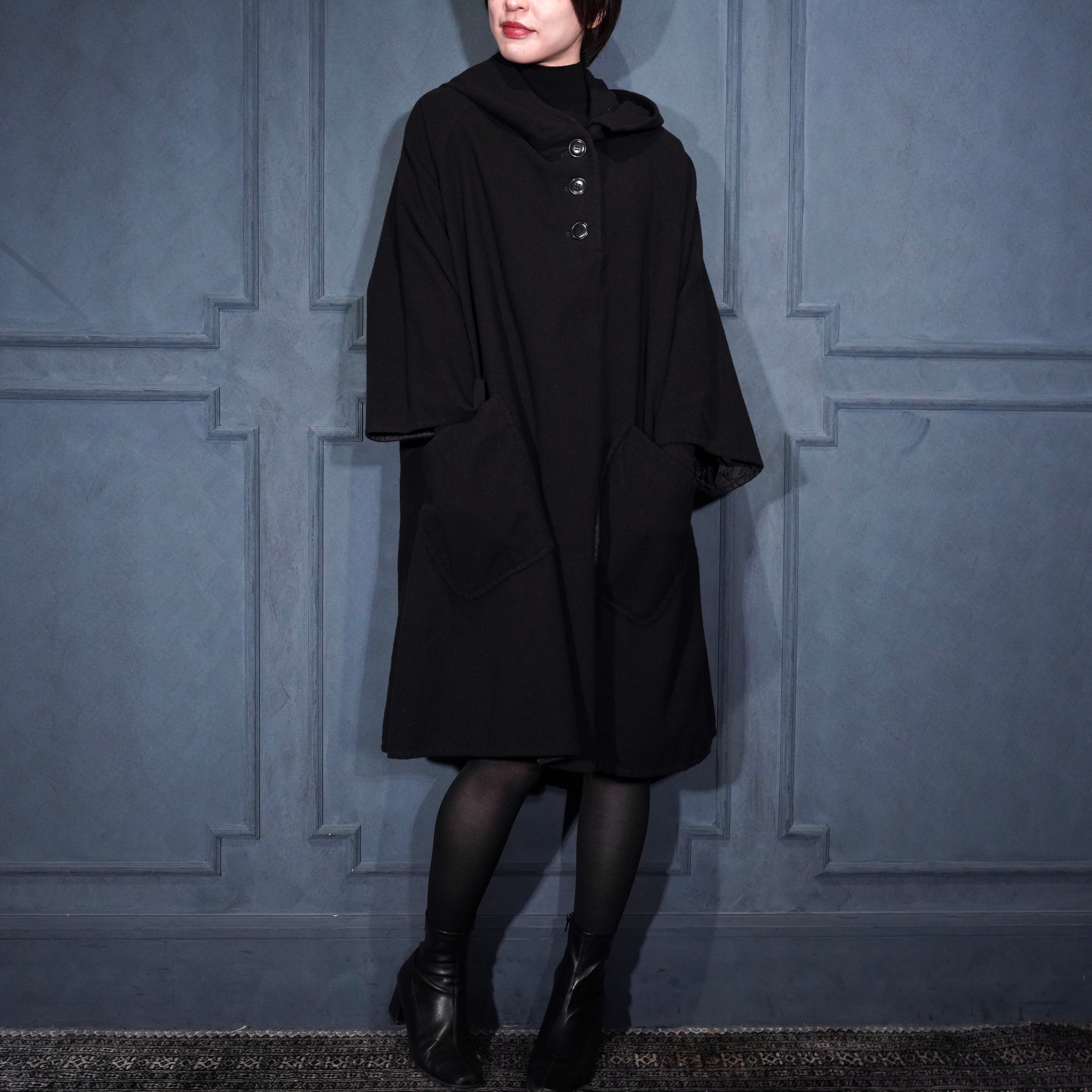 Y's YOHJI YAMAMOTO WOOL HOODIE PULL OVER COAT ONE PIECE/ワイズ