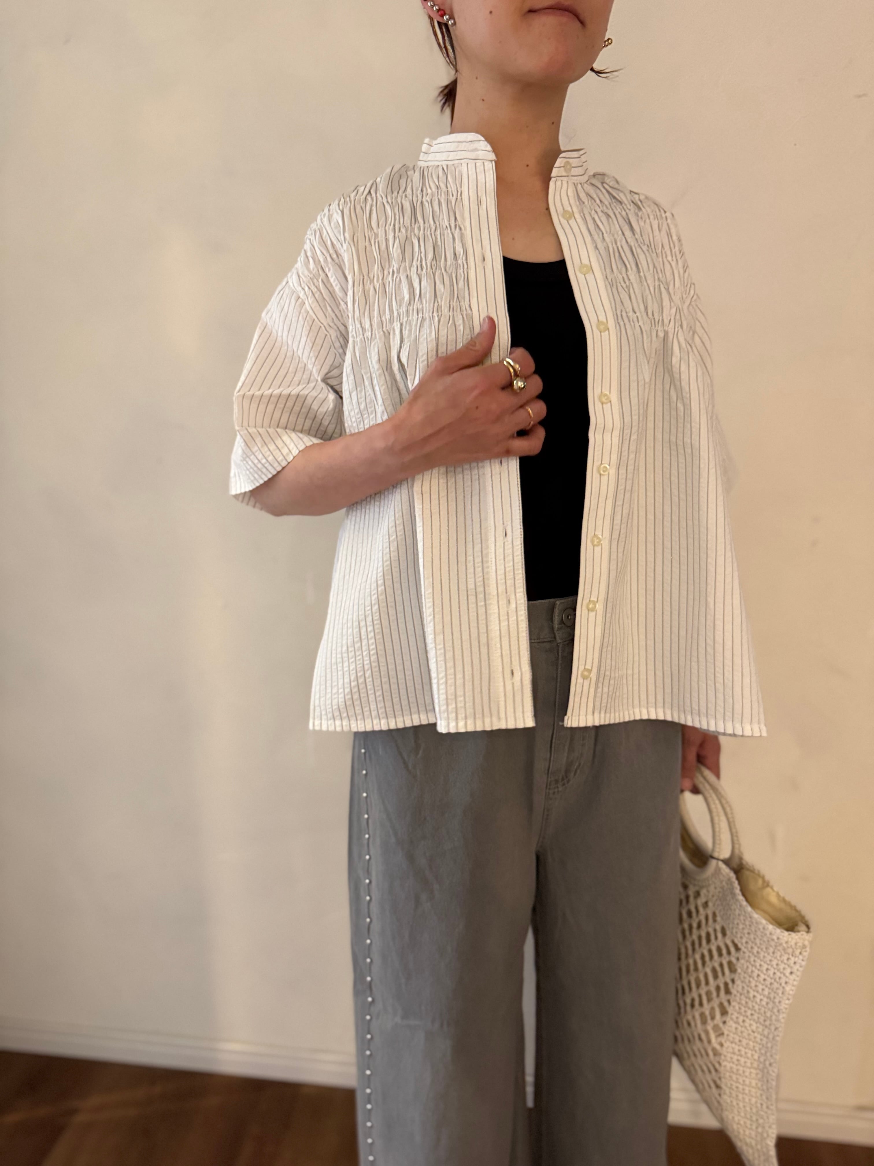 【SELECT】シャーリング半袖シャツ