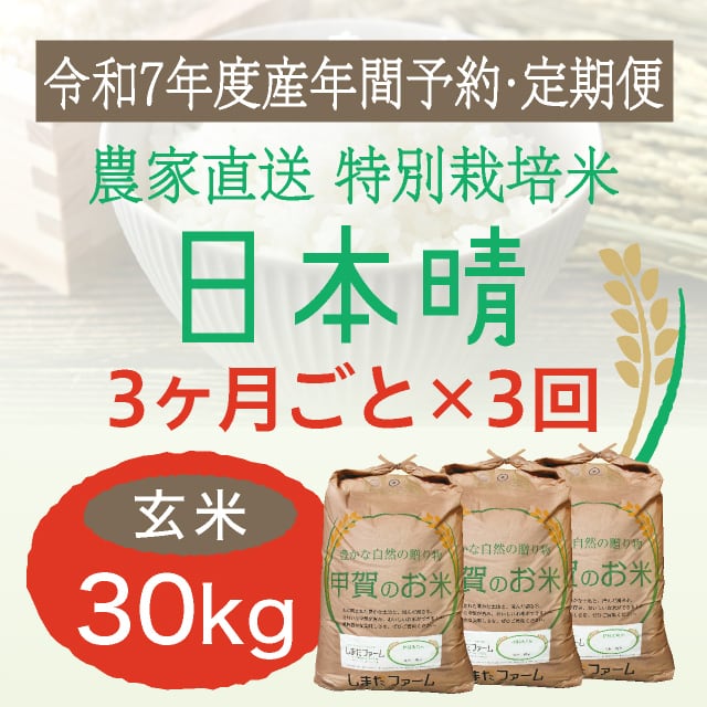 年間予約・定期便〉農家直売・特別栽培米 ミルキークイーン 玄米30kg 3