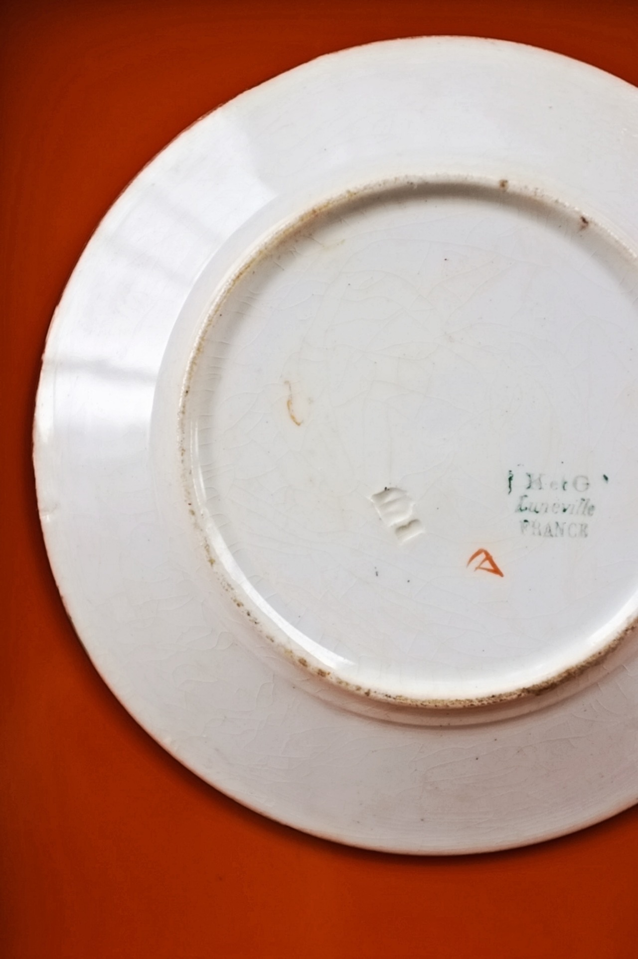 19世紀 Keller et Guerin Luneville シノワズリーな金彩プレート リュネヴィル