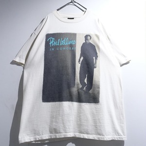 90s "Phil Collins" White World Tour Double-Sided Band T- Shirt