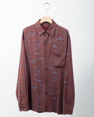 all over patterned all silk shirt
