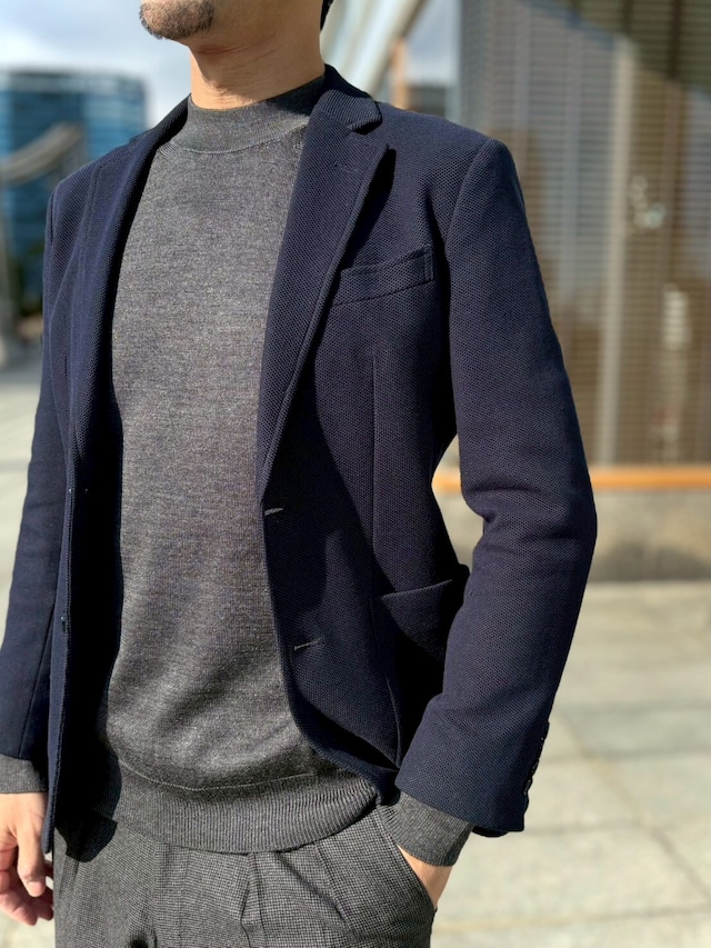 【オリジナルモックネックニット LLサイズ】グレー KN5101-25DB-2