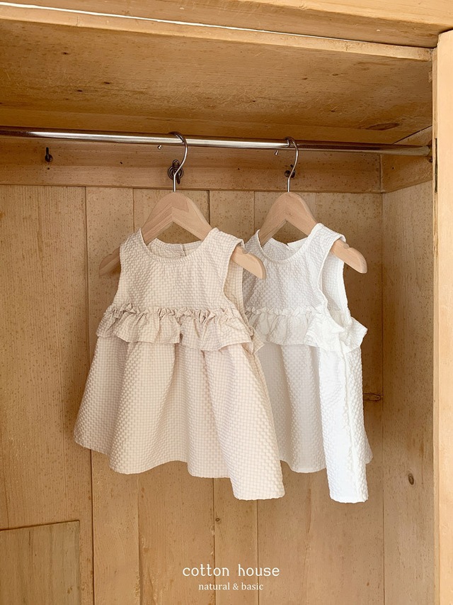 【予約】Sleeveless frill blouse (R0156)