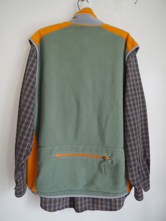 1990’s~ USA Patagonia Fleece Vest Mango × Olive／XL