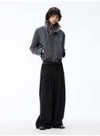 JCAESAR STUDIO Leather Wool Wide Trousers