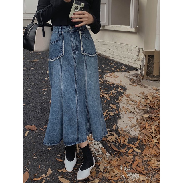 【スカート】 デニム スカート 春 夏 秋 冬 ロング マーメイド スカート ロング デニム スカート デニムスカート ロング スカート ハイウエスト ロングスカート きれいめ S-L