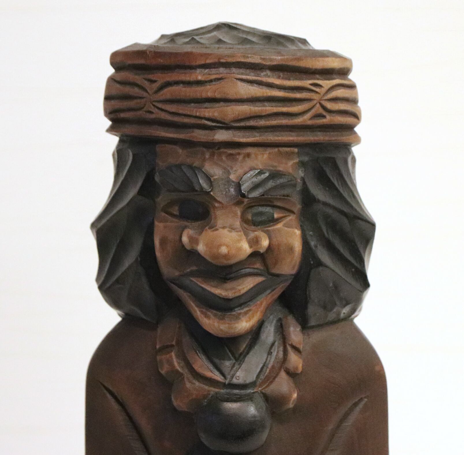 アイヌ木彫り人形・ニポポ人形・夫婦ペア・No.200802-67・梱包サイズ80