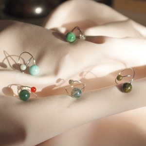 天然石 イヤーカフ Planet【緑系】