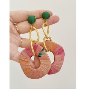 woven fabric wrapped drop pierce(9color)<a3068>