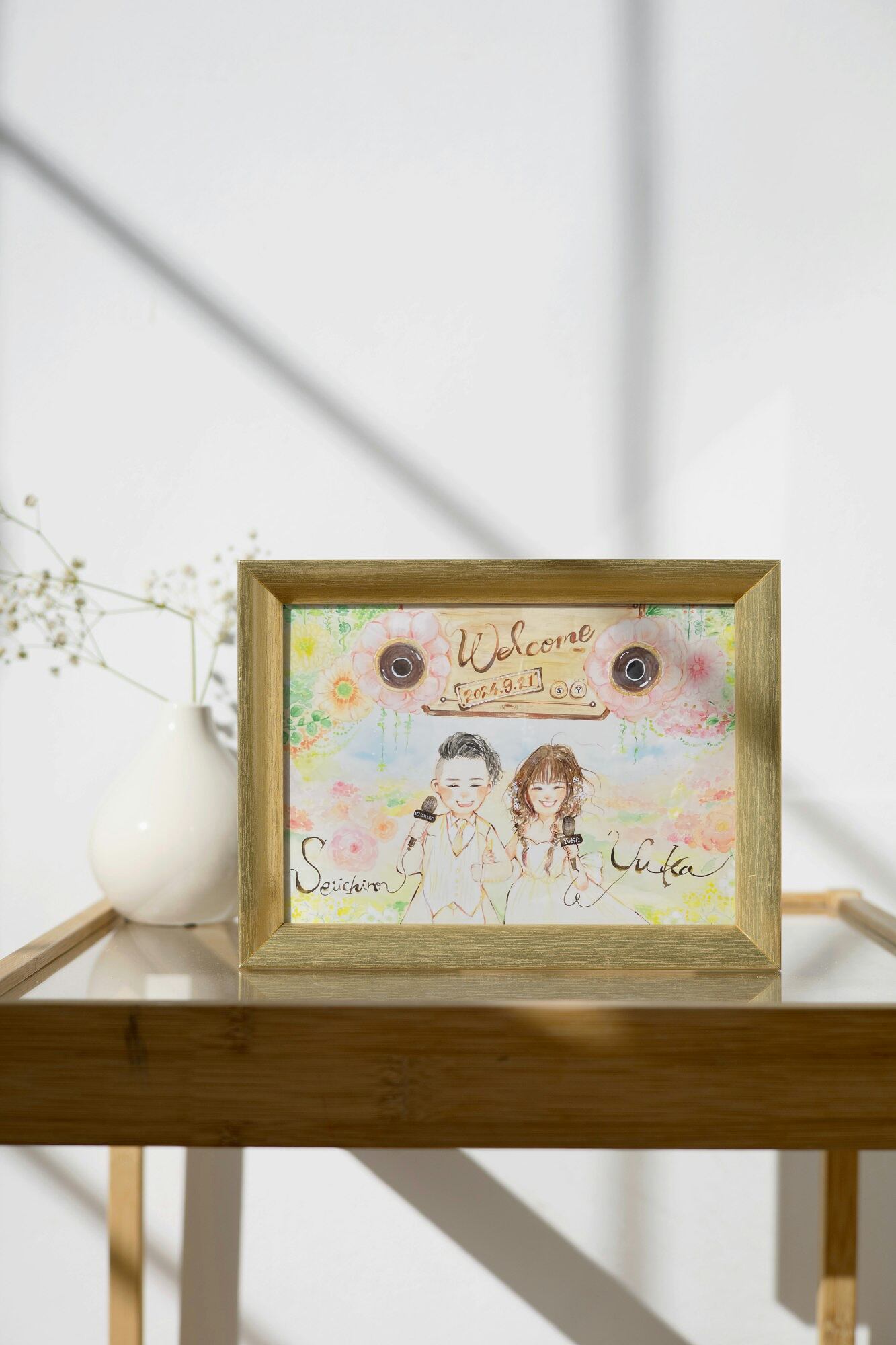 【A4サイズ】似顔絵水彩ウェルカムボード