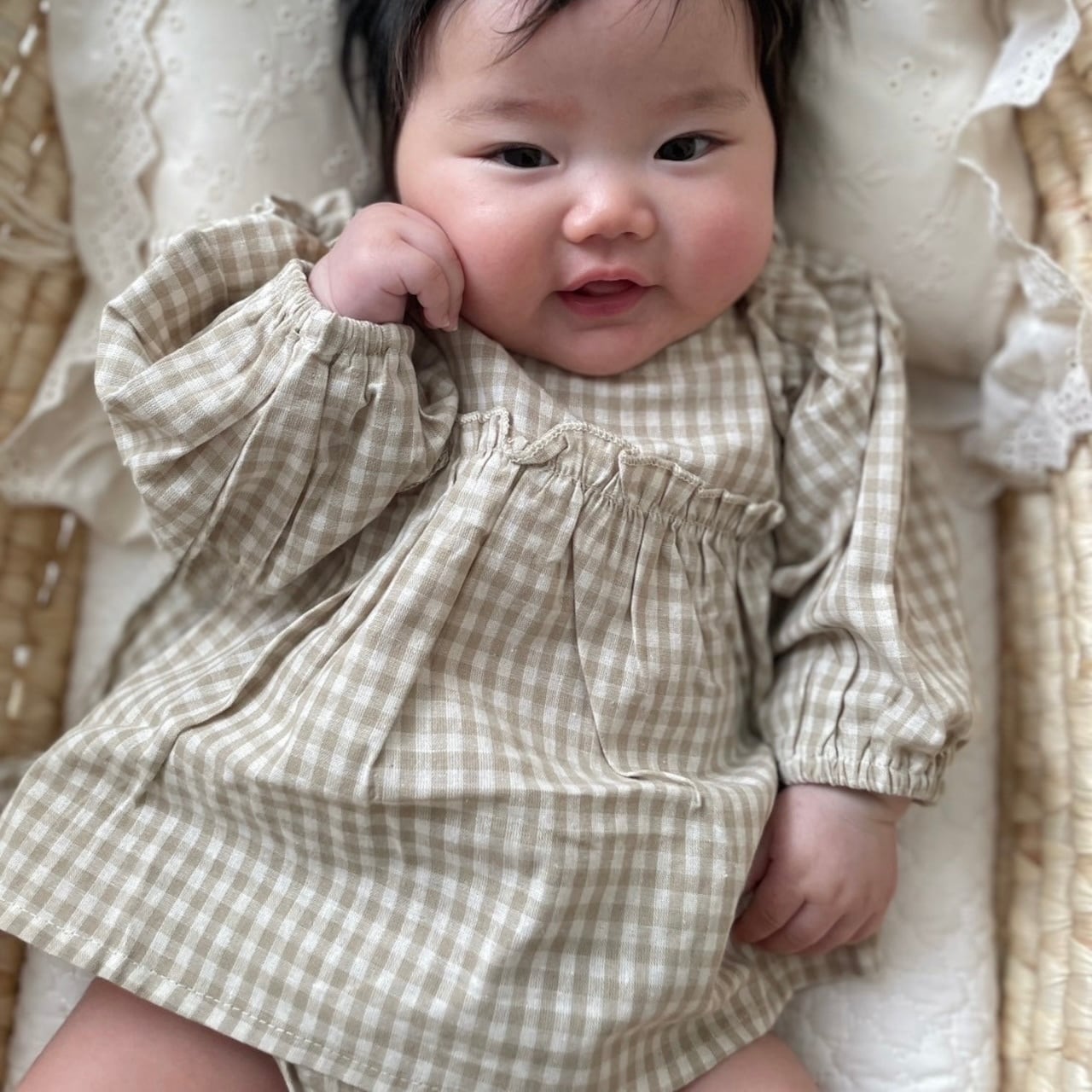 チェックセットアップ｜check set up｜ベビー服・ロンパース | solm