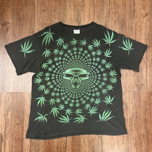 ヴィンテージ 総プリント Tシャツ XL/usa製 wild oats 袖裾シングル