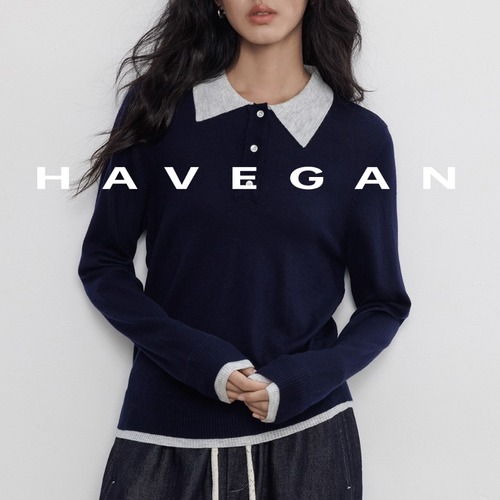 2色／ポロニットトップス ・19568