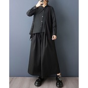 切り替えデザイン アシンメトリー シャツ  00348