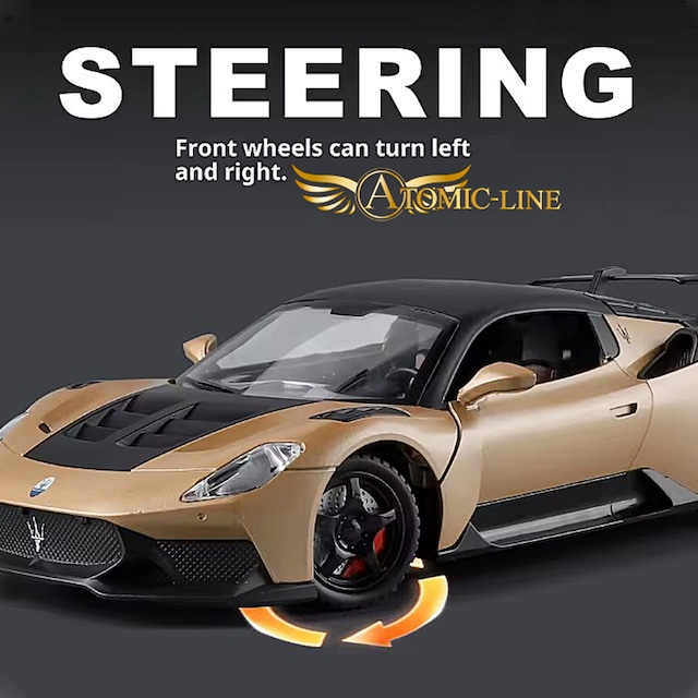 マセラティ MC20 GT2 ストラダーレ 1/24 ミニカー 全3色 ライト点灯 エンジンサウンド 合金モデル 模型 ジオラマ