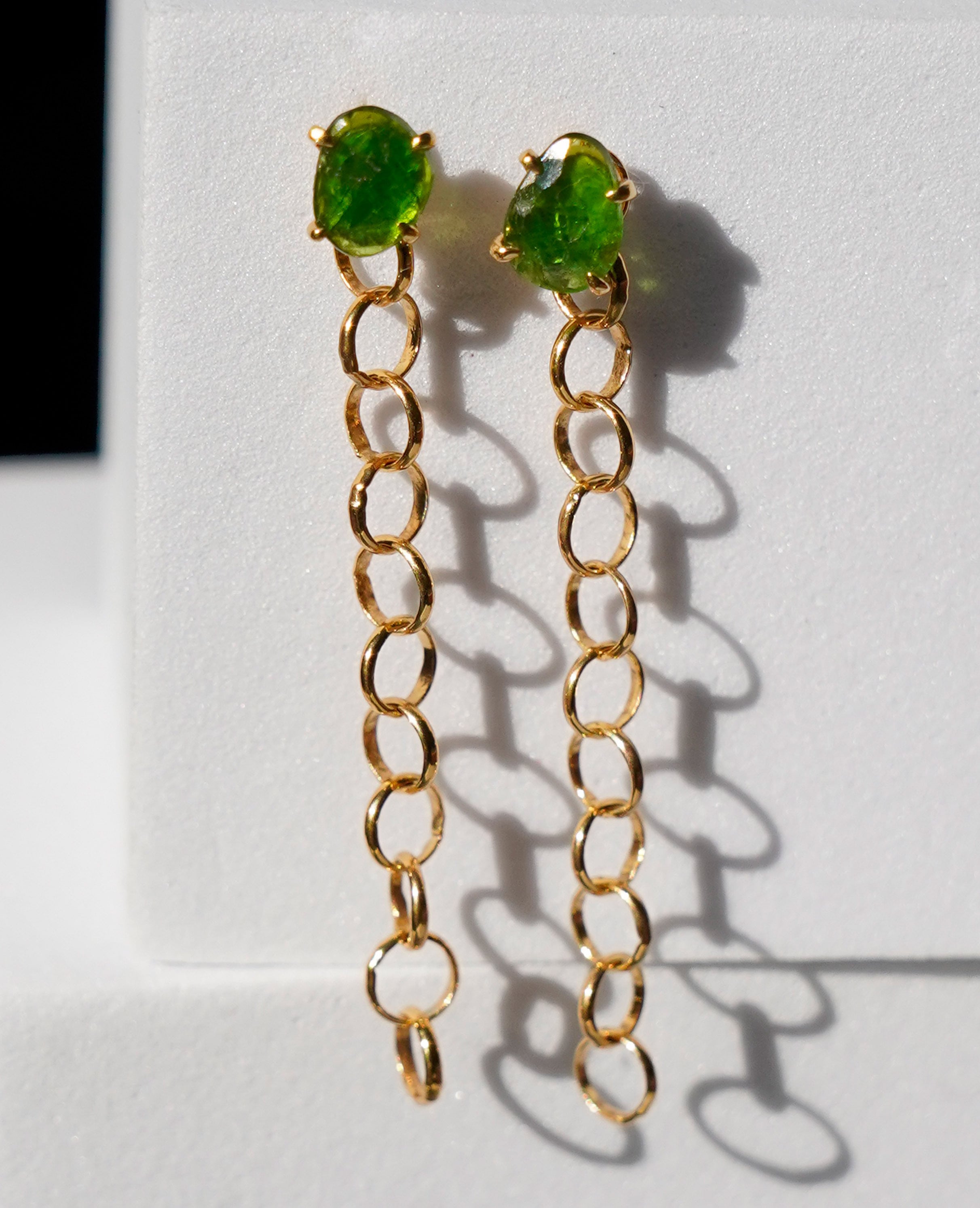 (SV)Chain pierced(Green Tourmaline)